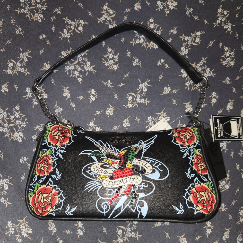 Ed Hardy Black Floral Women's Bag - Picture 3 of 5